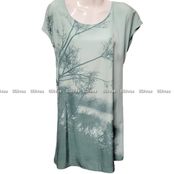 Sleeveless Green Tunic Top Summer Top Loose Fitting Top Travel Top Size L- NEW ! - Picture 2 of 11